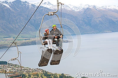 LUGE RIDE IN QUEENSTOWN. Editorial Stock Photo